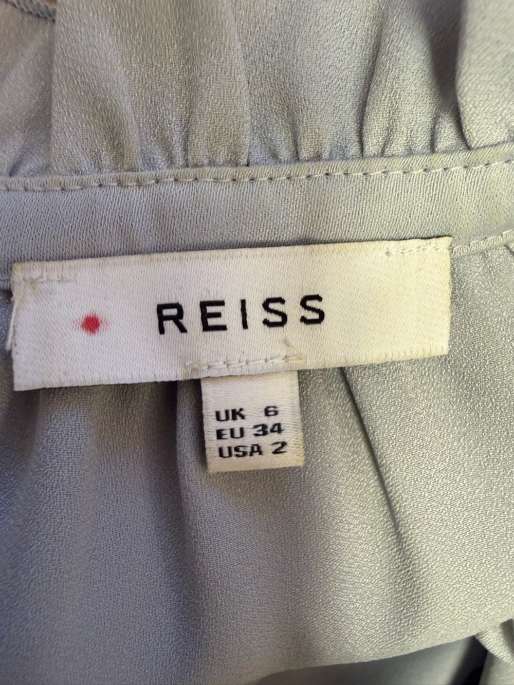 Reiss Silver Satin Ruffle Blouse - Picture 5 of 5
